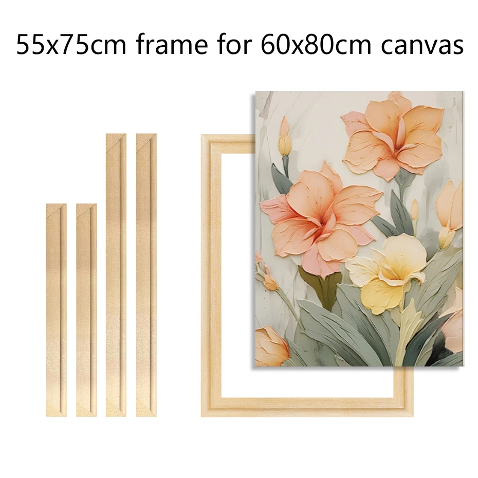 55x75cm Drewniana ramka do 60x80cm Wall Art Canvas Prints Frame Pictures For Diamond Large Size Painting Picture Poster Wall Frame