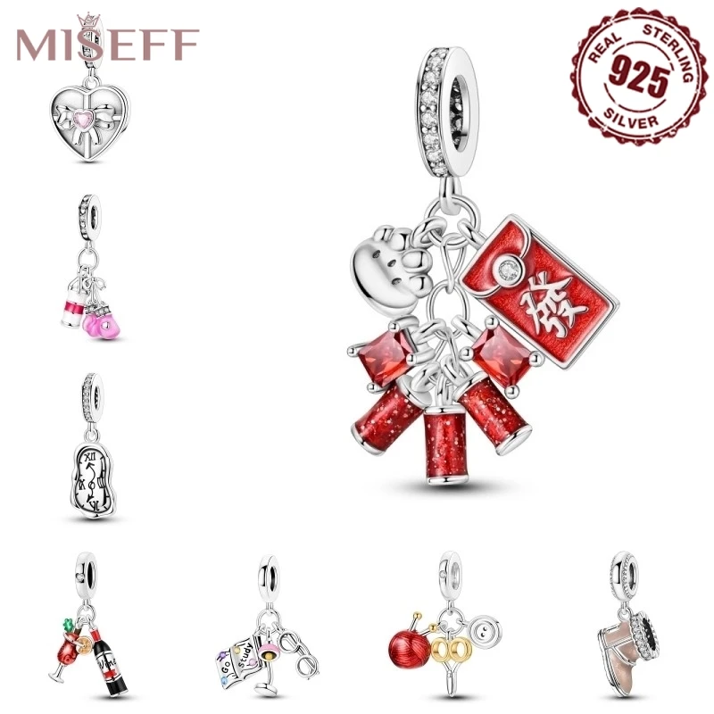 MISEFF 2025 cuentas de plata esterlina 925, pulseras originales adecuadas, regalos, serie Life, colgantes de Chocolate en forma de corazón, joyería Diy