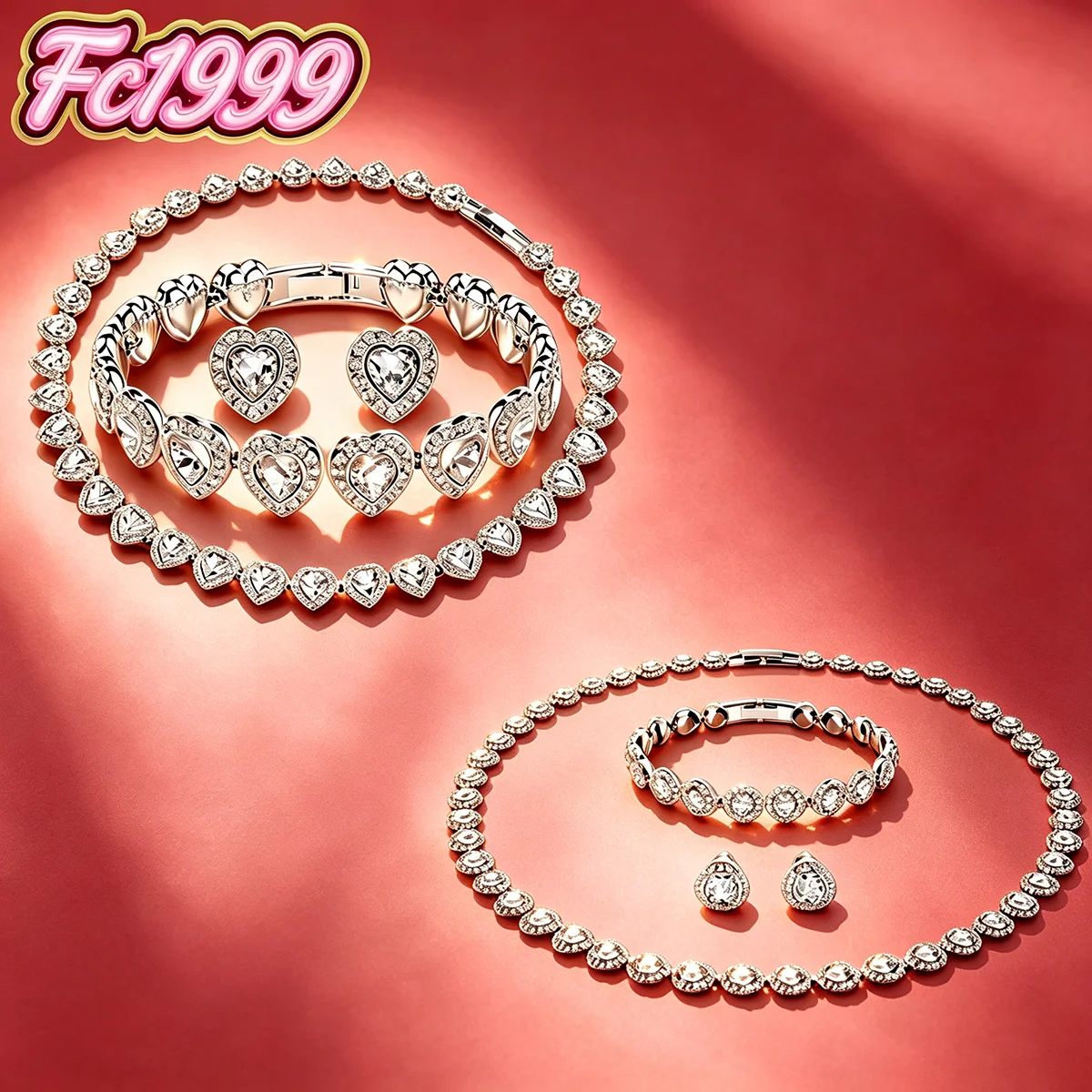Love Charms Heart Necklace Original 2026 New Fine Jewelry Sets for Women Love Heart Earring Bracelet Jewelry Accessories Gift
