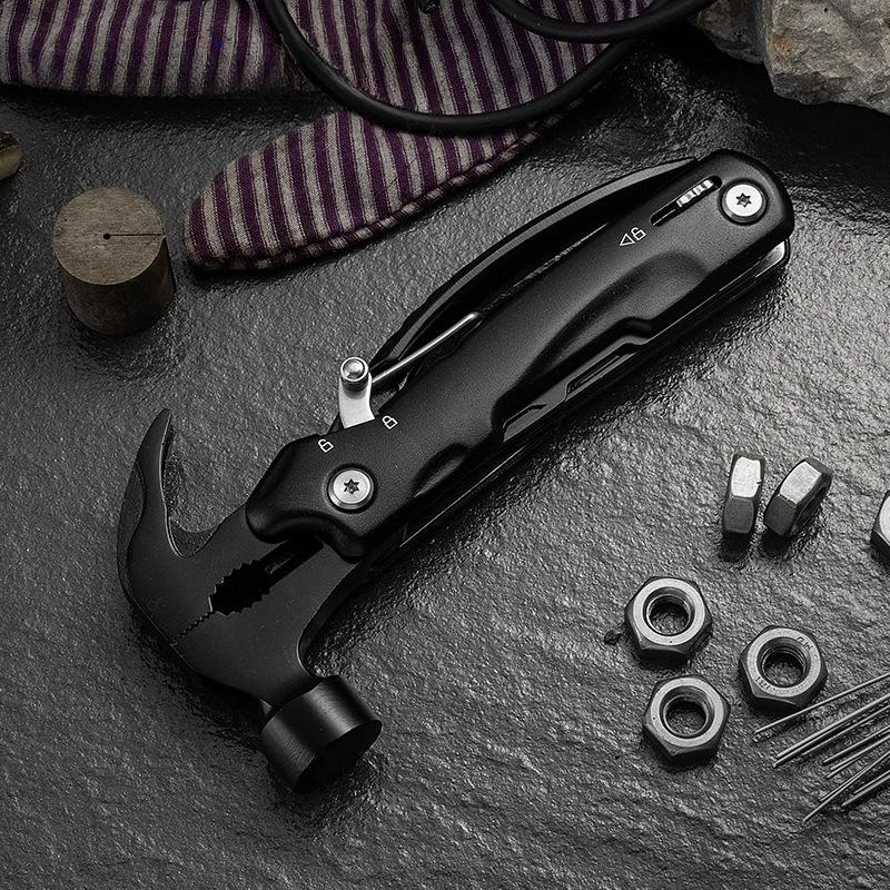 14-in-1 Multi-Purpose Hammer, Survival Portable Multi-Tool with Hammer, Camping Accessories Survival Gear