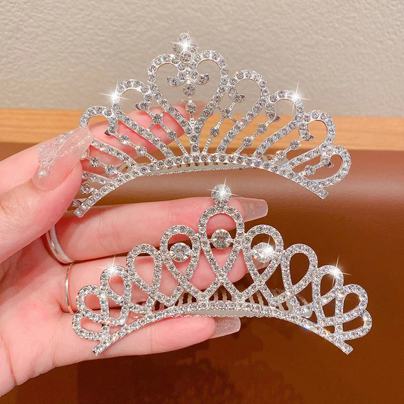 Tocado de corona de cumpleaños para niños de alta gama: elegante peine de tiara para niñas, perfecto para anfitriones, ocasiones especiales, mantiene el cabello limpio