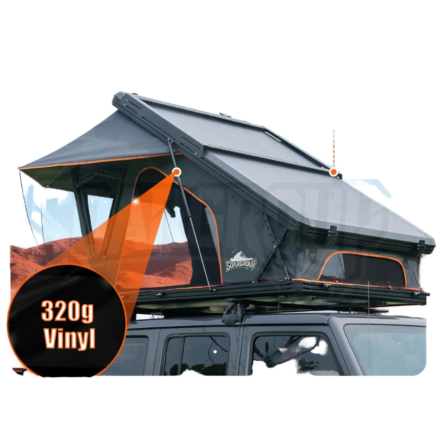 Aluminum Hard Shell Triangle Rooftop Tent for SUV 4x4 Fast Setup Low Profile Wedge Roof Top Tent Waterproof Camping