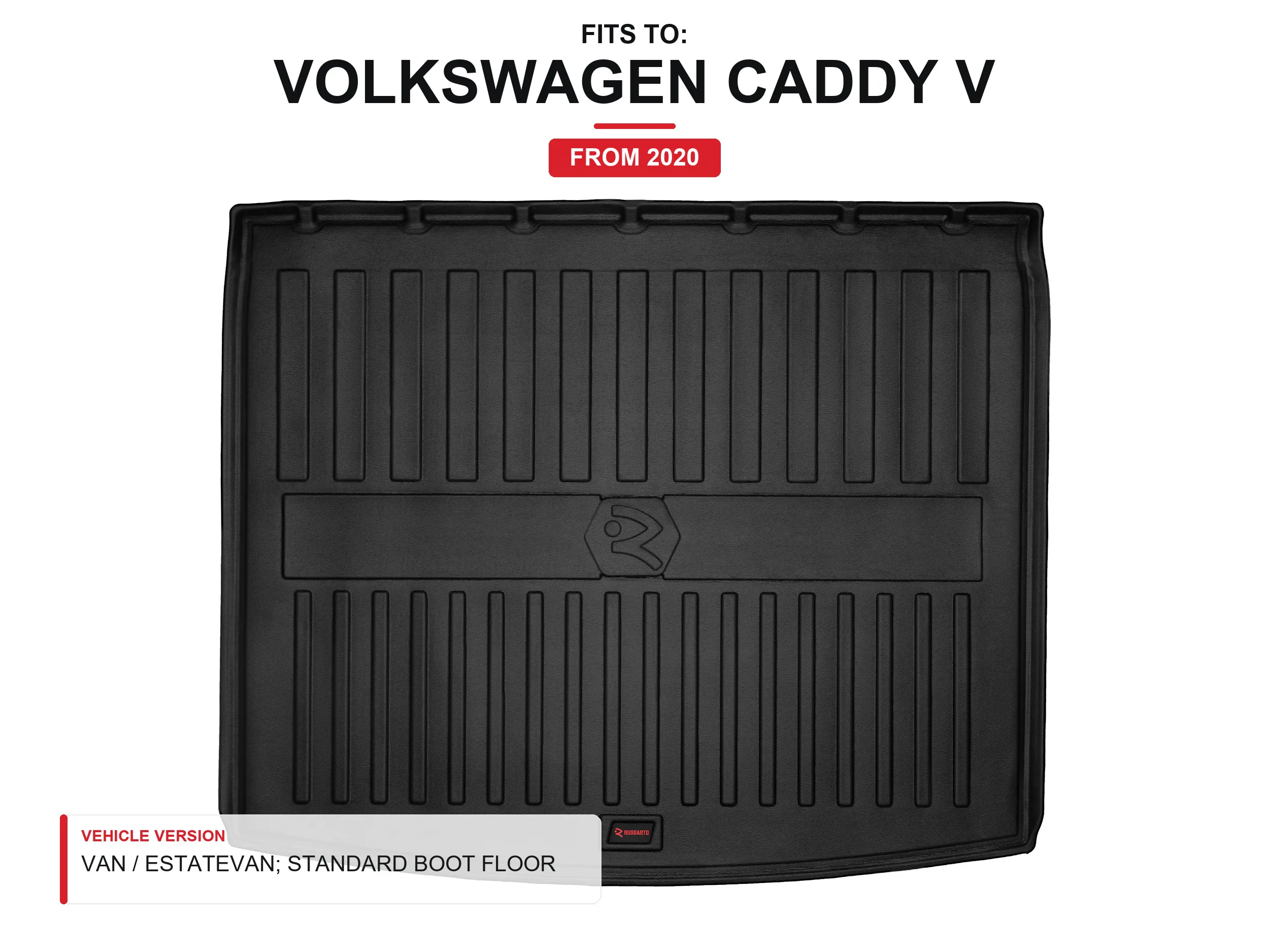 3D TPE kofferbakmat voor: Volkswagen Caddy V 2020- busje