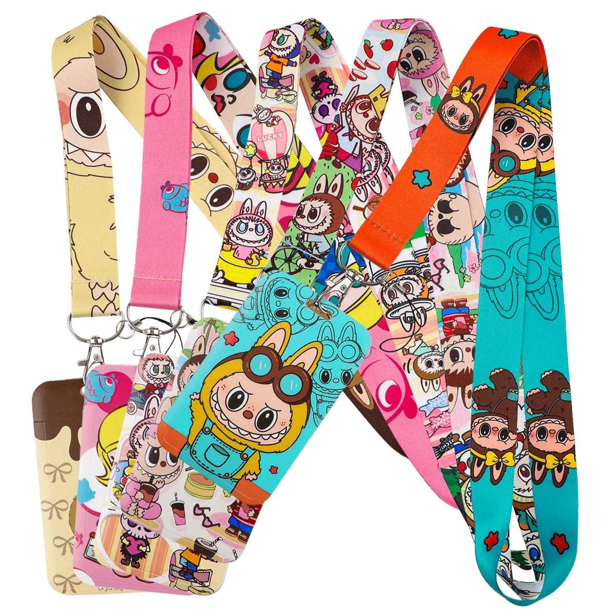 Cordones divertidos para muñecas para llaves, correa para el cuello de dibujos animados, tarjeta de identificación, correas para teléfono móvil, soporte para insignia USB, accesorios para llaveros de cuerda para colgar DIY