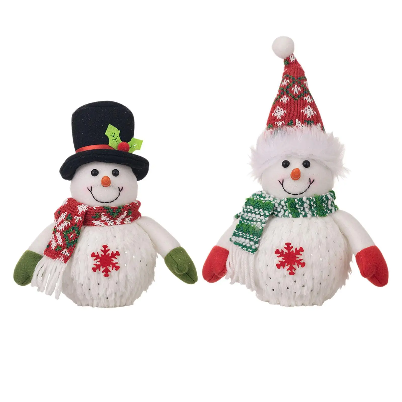 Figura navideña de muñeco de nieve, animales de peluche navideños, muñeco brillante de Navidad