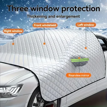 1pc Front Windshield Snow Cover Anti-Frost Windshield Window Thick Sunshade Car Snow Cover Front Side Windows, Winter Supplies