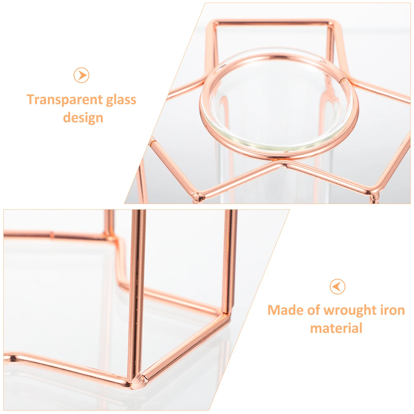 

1Pcs Glass Tube Vase Hydroponic Planter Transparent Flower Container with Iron Rack Home Desk Decor Glass Tube Planter