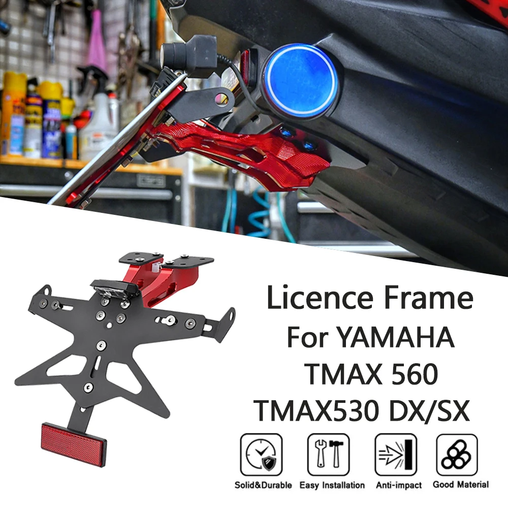 MTKRACING License Plate Holder For YAMAHA TMAX530 DX/SX 2017-2019 TMAX560 2020-2021 Licence Frame Fender Eliminator Bracket