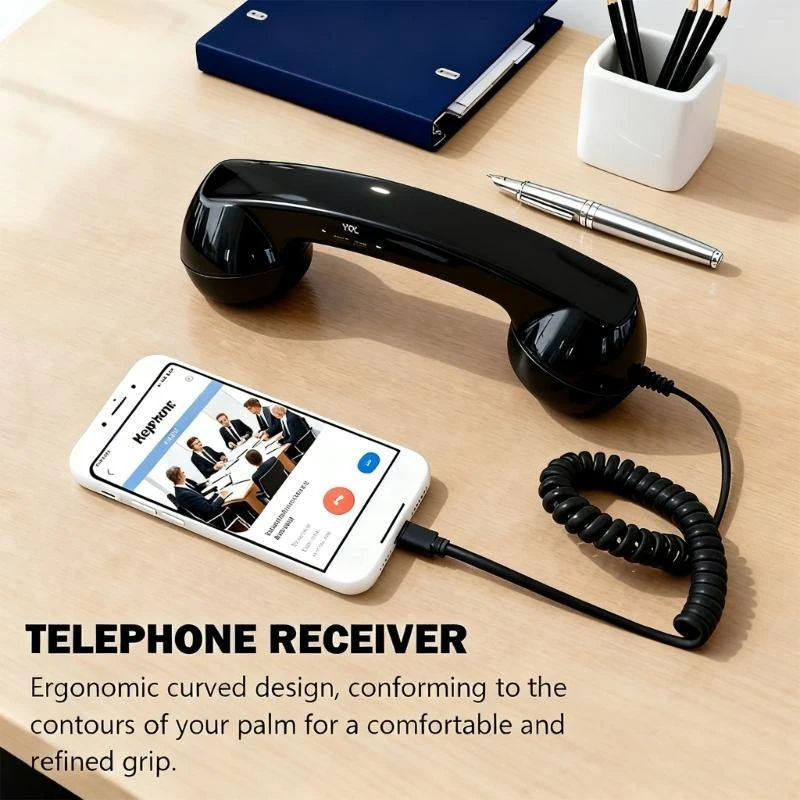 Retro Phone Handset for MobilePhone & AndroidFram, Cell Phone Receiver with Microphone & Comment, Vintage Old School Telephone