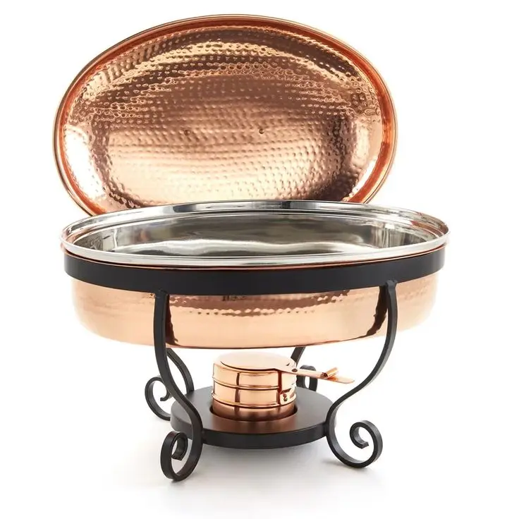 لسخانات الطعام وصواني الخدمة، مع أغطية مصنوعة بشكل جميل وحوامل على الطراز القديم #3