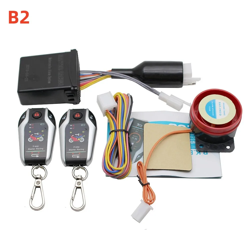 Two way Motorcycle Anti-theft Security Alarm System Scooter Burglary Vibration Alarm Remote Engine Start 5meter Auto-lock