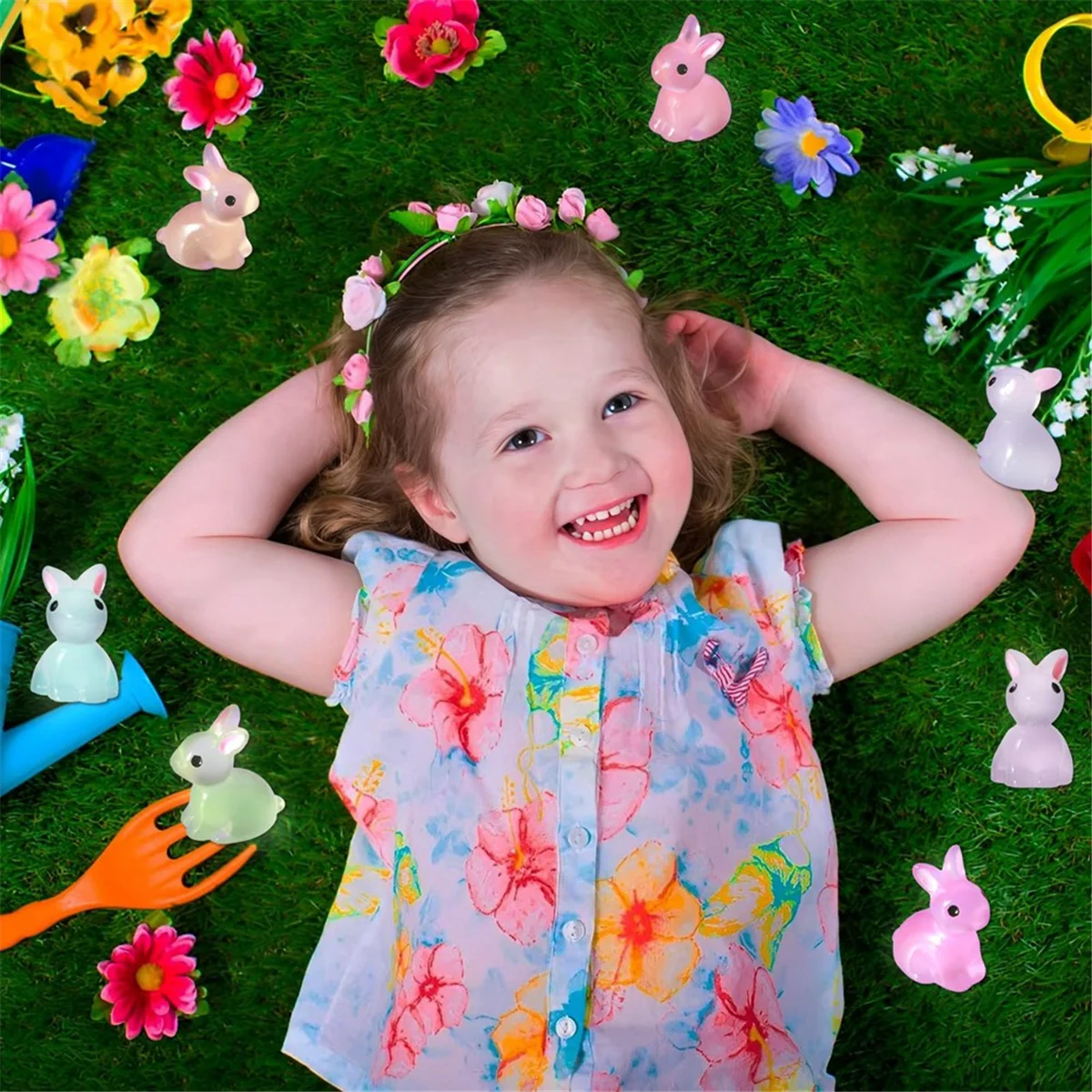 

Reliable 200PCS Mini Luminous Rabbit Luminous Mini Resin Bunny Miniature Rabbit Figurines Glow in the Minia