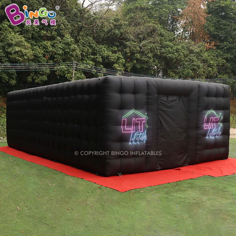 

Custom Design 8x5x2.5 Meters Inflatable Full Black Tent For Event Advertising Decoration Blow Up Move Hall Camping Canopy