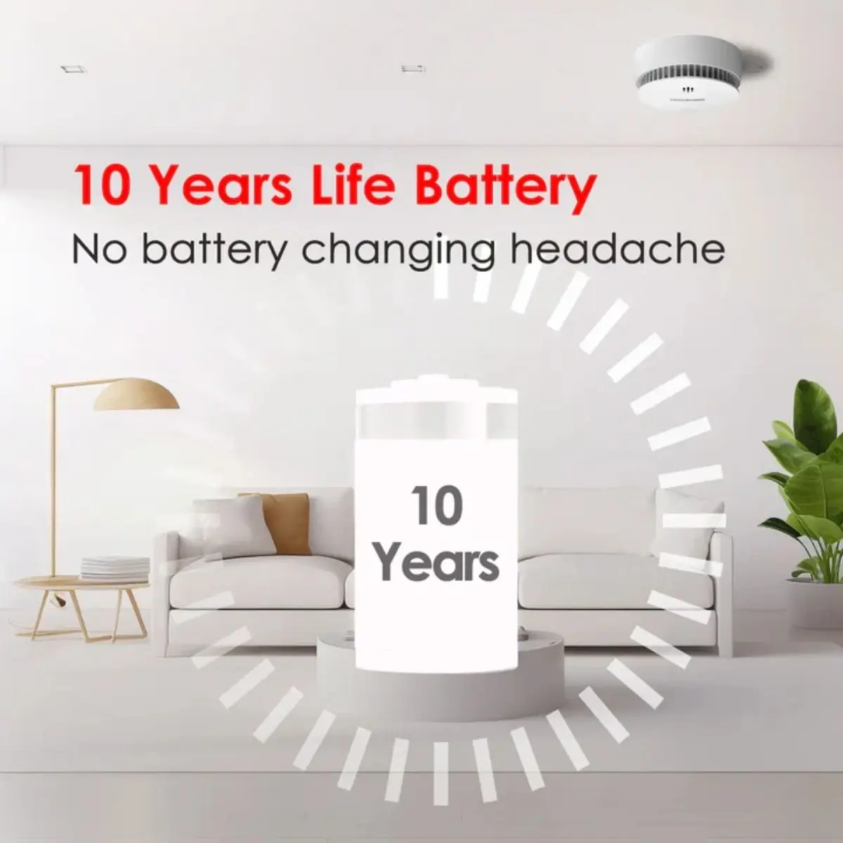 Smoke Alarm Battery-powered Smoke Alarm Smoke Detector Detection Range Up To 20-40 Square Meters Suitable for Home