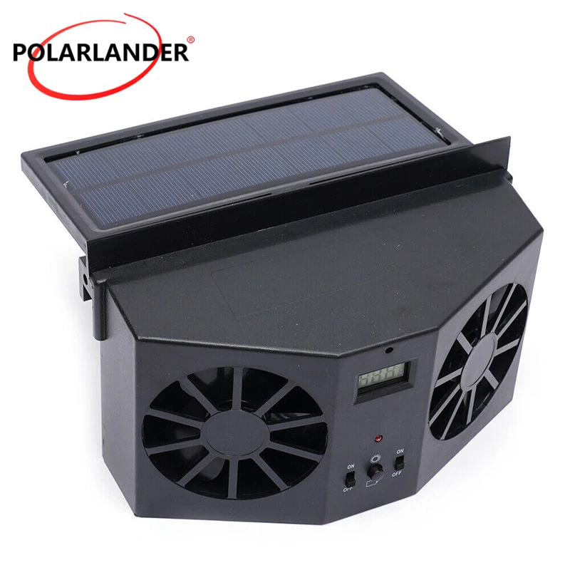 Solar Window Fan Auto Cooler Car Radiator Fan 2 Fans Energy Saving Ventilation Air Purifier Black for Front Rear Window