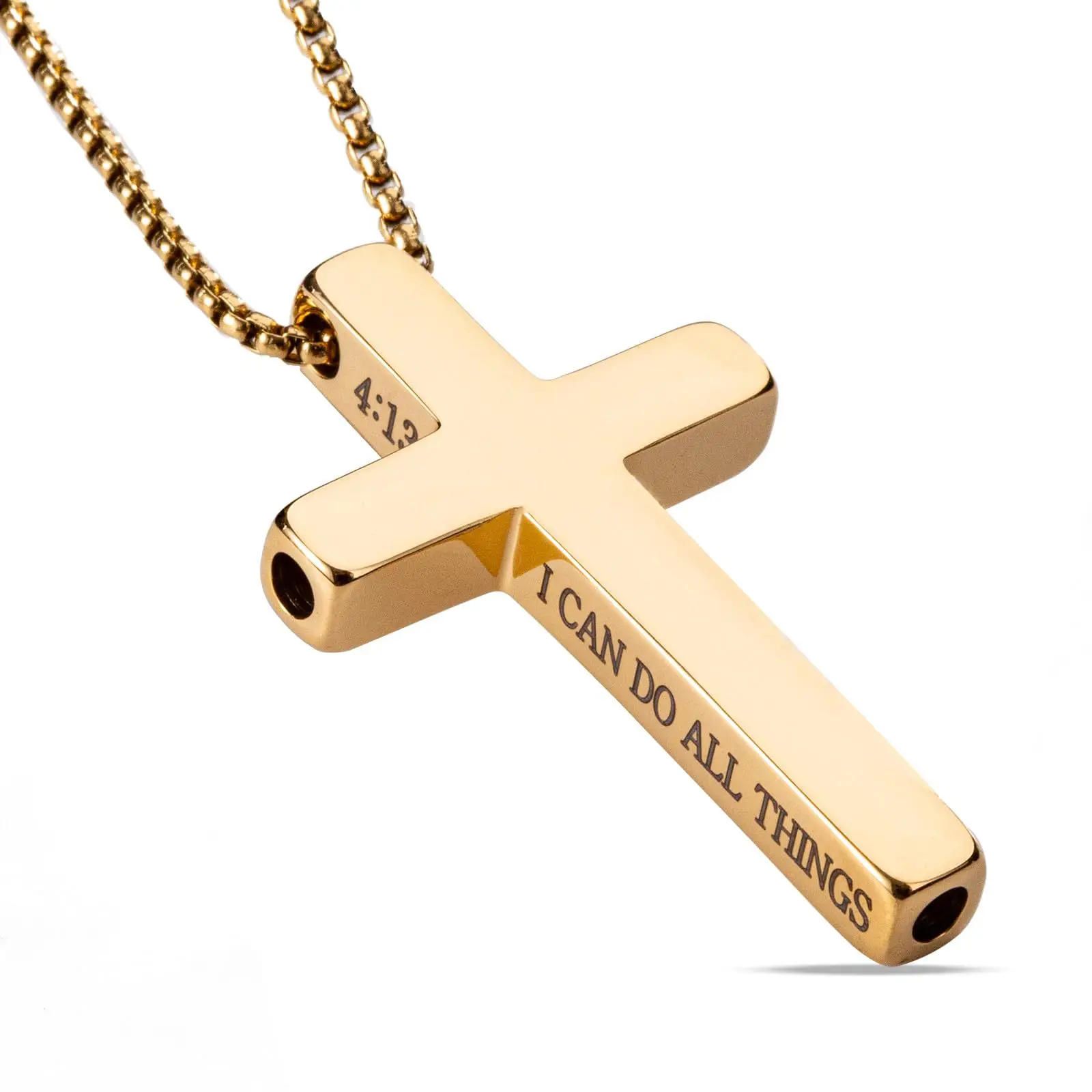 Cross Breathing Necklace Breathlink Quit Smoking Aid Inspirational Bible Verse Anti-Anxiety Mindfulness Necklace Stainless Steel