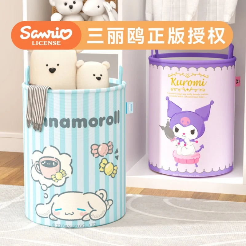 

Sanrio Hello Kitty Dirty Clothes Basket Kuromi Cinnamoroll Household Beauty Foldable Dirty Clothes Storage Basket Laundry Basket