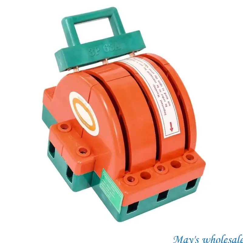 63A 380V 3 เสาสวิตช์ Double Throw เปลี่ยนสวิตช์ตัดการเชื่อมต่อความปลอดภัย 448A