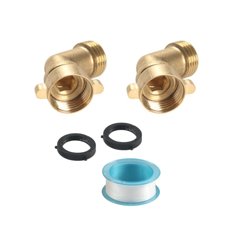 Garden Hoses Elbow Connector 45/90 Degree Solid Brass Pipe Fittings for Motorhomes Water Intakes Hoses Adapter 3/4