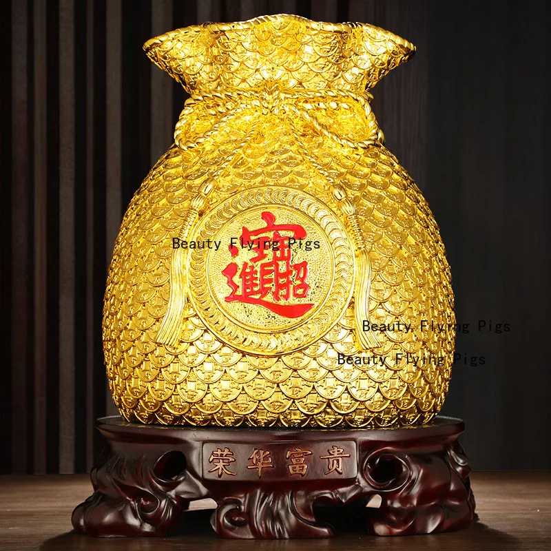 

Сумка для денег, копилка для монет, копилка, горшок для сокровищ, изделия из смолы, офисное украшение для рабочего стола, украшения, большое открытие, подарок