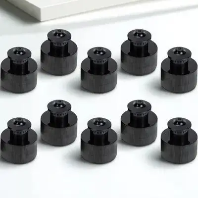 

Push Pull Replacement Bottle Caps Hand-pulled Mineral Leak-Proof Sports Bottle Lid Plastic Round Top Black for Water