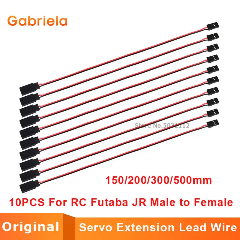 10 Pcs 3Pin 150/300mm/500mm JR Style Servo Extension Servo Extension Lead Wire Cable For RC Futaba JR Male to Female 30cm 3P