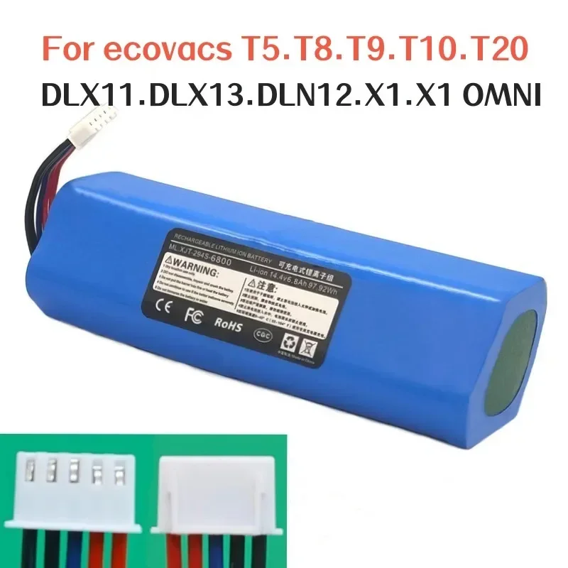 

9900mah for Ecovacs Deebot T5/MAX/POWER T8/Prower/AIVI T9Prower/AIVI/MAX T10 T20 X1 Ozmo X2 DX93 DX96 Sweeping Robot Battery