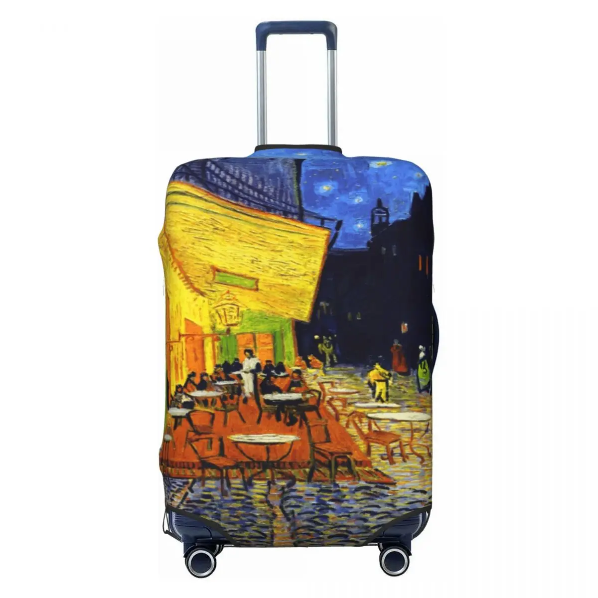 مقهى شرفة في الليل غطاء الأمتعة حامي لطيف فنسنت فان جوخ اللوحة حقيبة سفر الغطاء الواقي لمدة 18-32 بوصة #1