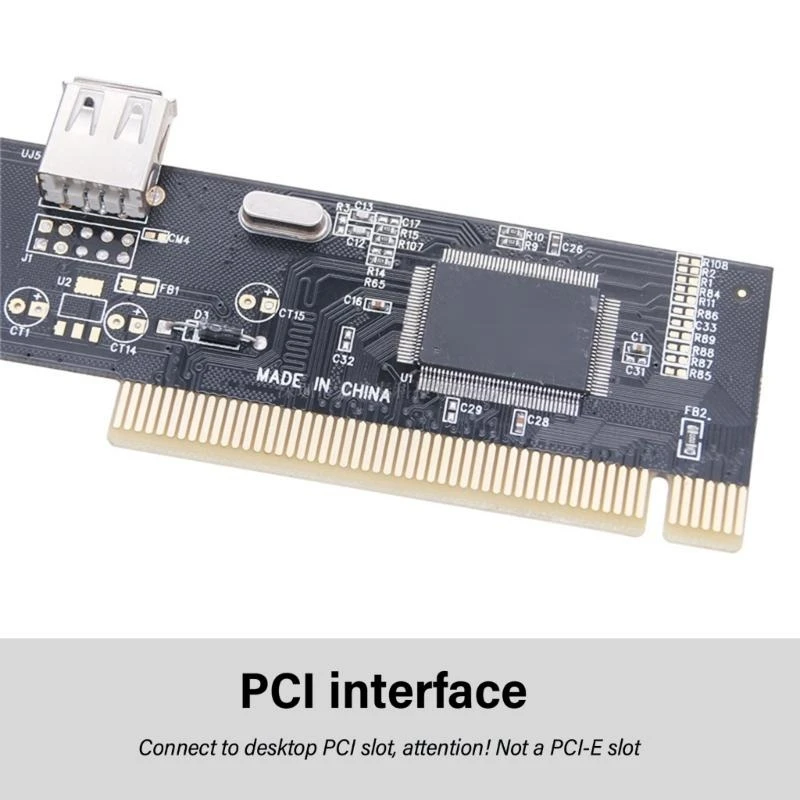 High Speed 480Mbps PCI to 5 Port USB 2.0 Expansion Card 4 External 1 Internal USB 2.0 Controller for Desktops