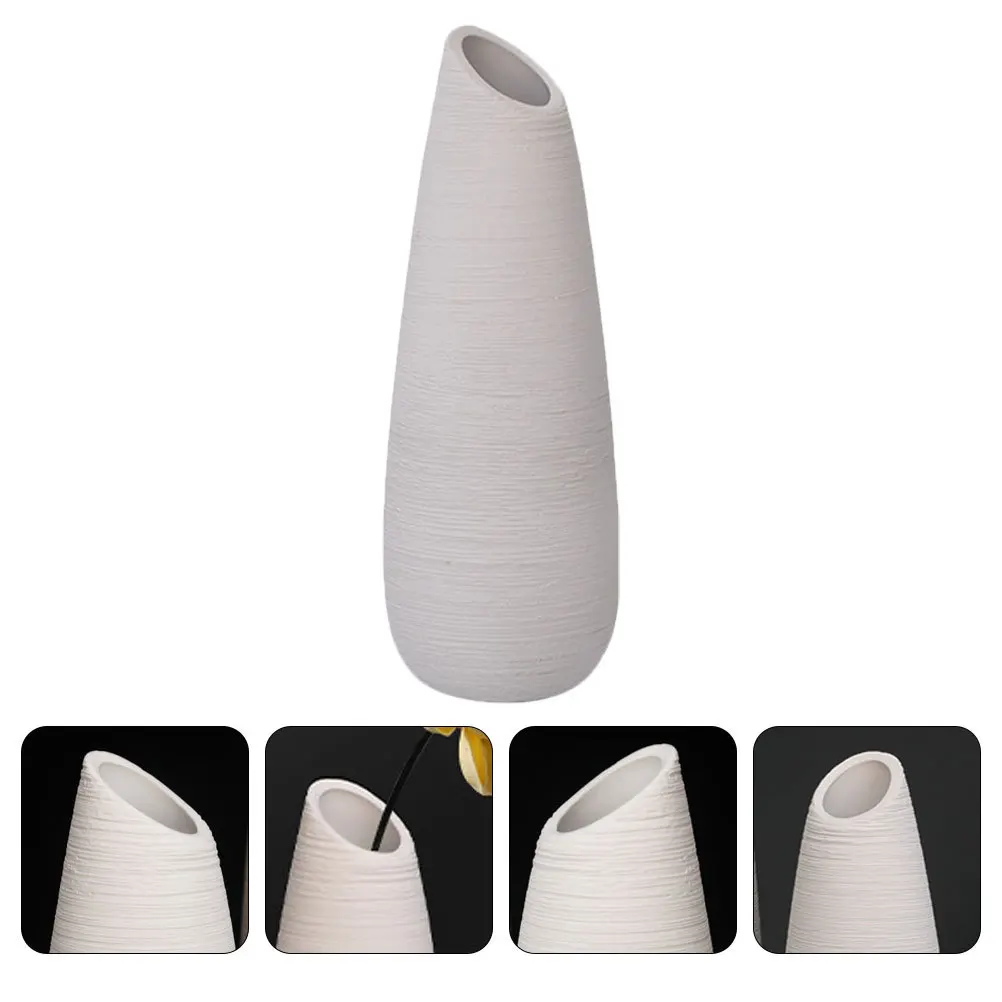 

1Pcs Creative Ceramic Flower Vase White Hydroponic Plant Pot Simple Style Home Decoration Flower Arrangement Vase