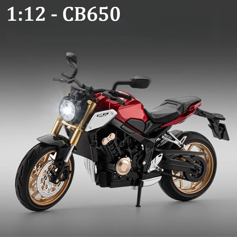 

Модель мотоцикла CB650 в масштабе 1:12, высокодетализированная, из литого металла, со звуком и светом, коллекционная, детская игрушка, подарок