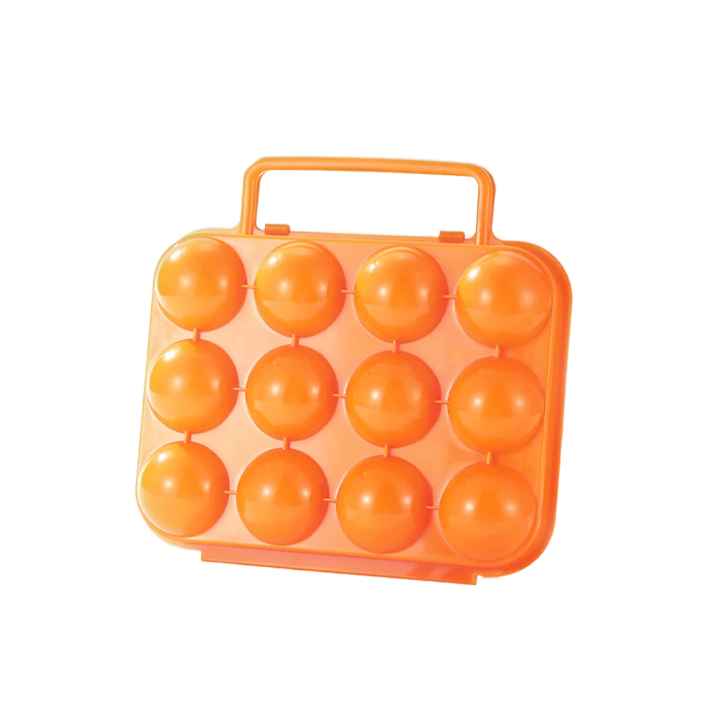 Holder Container Storage Box Handle Style Outdoor Camping Picnic Plastic 12 Eggs 20x19.5x7 Cm Bule/Orange/Green