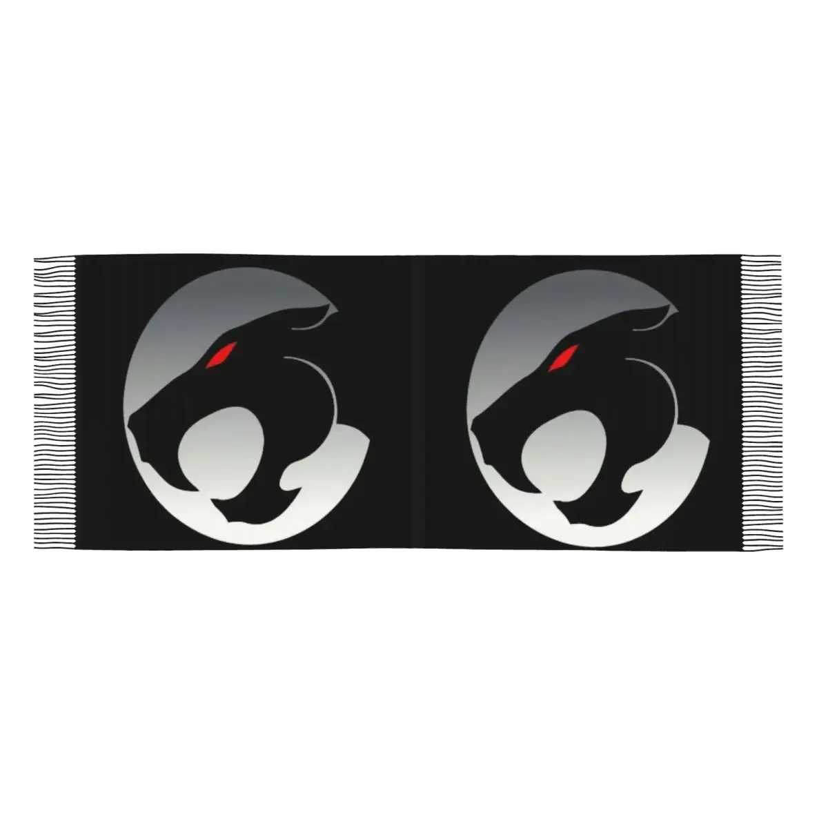 Fashion Cartoon Anime Thundercats Logo Tassel Scarf Women Winter Warm Shawls Wraps Lady Scarves