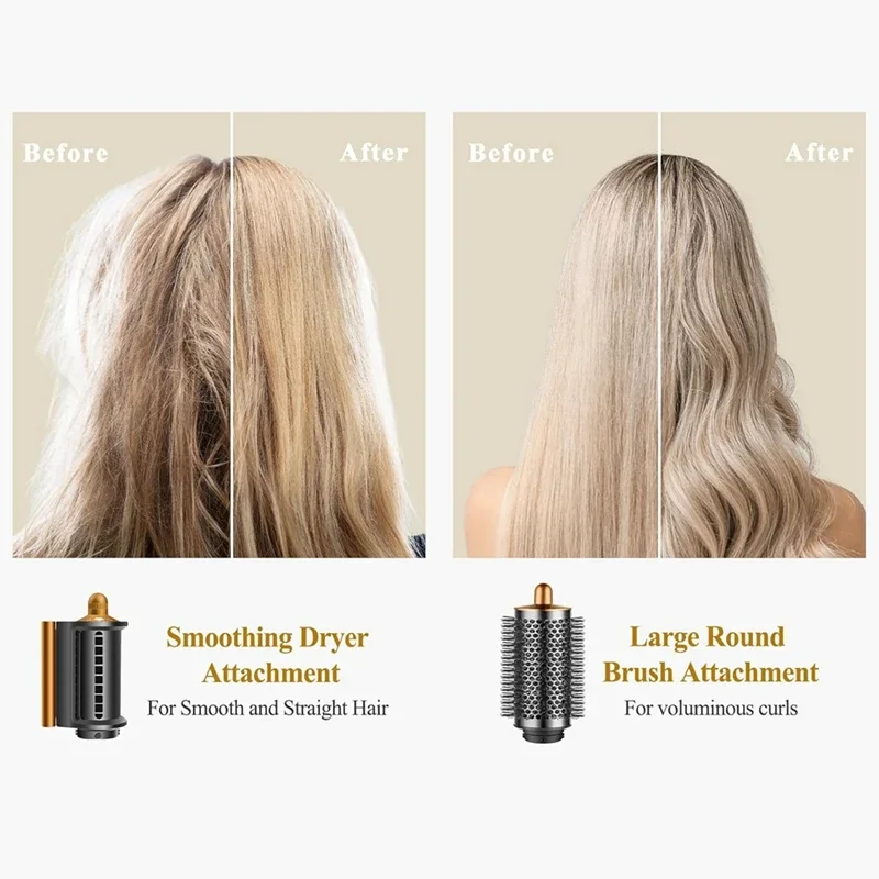 لفرشاة دايسون اير راب كبيرة الحجم المستديرة وتنعيم الطيران المضاد للطيران تعزز الحجم والنمط بسهولة