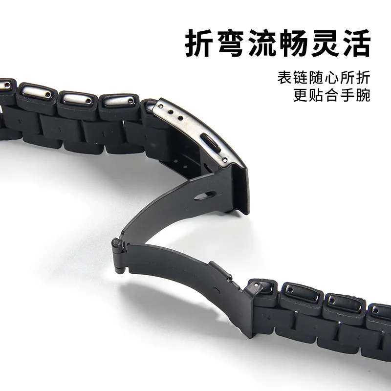24/26/28 мм твердый браслет из нержавеющей стали для Diesel DZ7396 DZ7370 DZ4289, ремешок для часов со стальным корпусом и резиновым покрытием, металлический ремешок