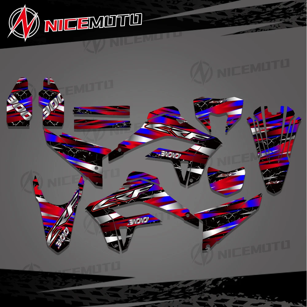ホンダ-crf-300l-300m-crf300l-crf300m-2021-2022-2023-2024-フルグラフィックスデカールステッカーオートバイ背景