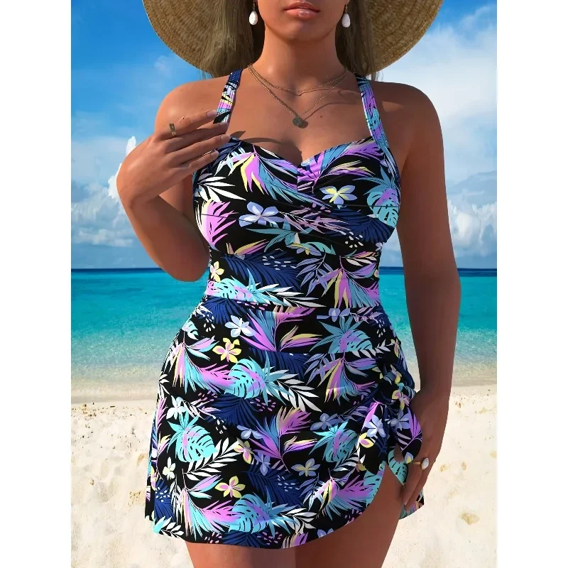 2026 New Plus Size Swimwear Women Printed One Piece Swimsuit Female Large Size Bathing Suit Skirt Summer Beachwear Swimming Suit