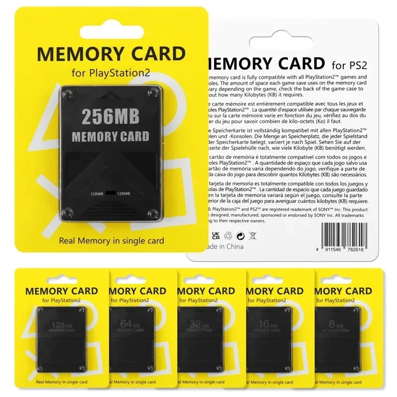 Tarjeta de Memoria de 8M/16M/32M/64M/128M/256M para PS2, Tarjeta de Extensión para Guardar Datos de Juego, Módulo de Almacenamiento de Progreso para Consola PS2