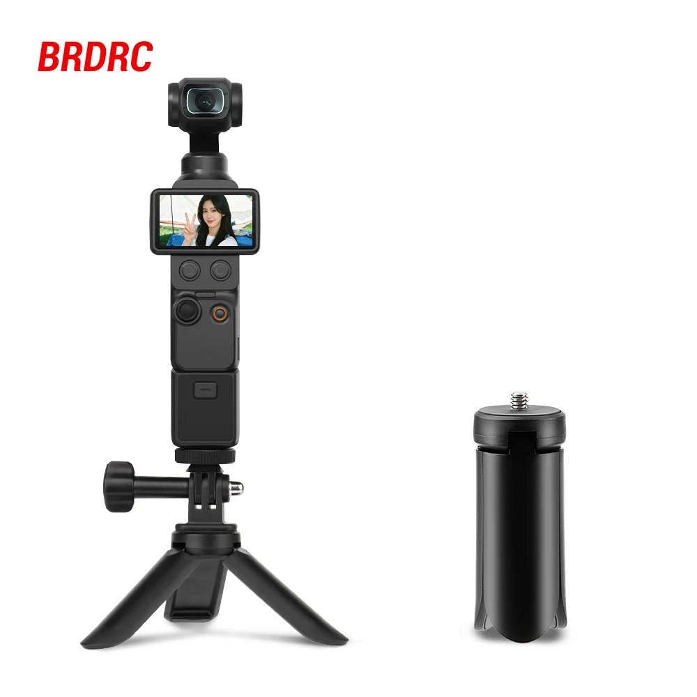 BRDRC Mini Trípode Extensible para Cámara, Compatible con DJI Pocket 4/Insta360 X5/GO Ultra, Accesorios, Empuñadura, Trípode de Escritorio para Cámara Web