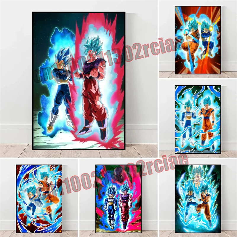Lukisan Kanvas Poster Dragon Ball Kartun Berdarah Panas Jepang Cocok untuk Hadiah Anak-anak Dekorasi Ruang Tamu dan Kamar Tidur