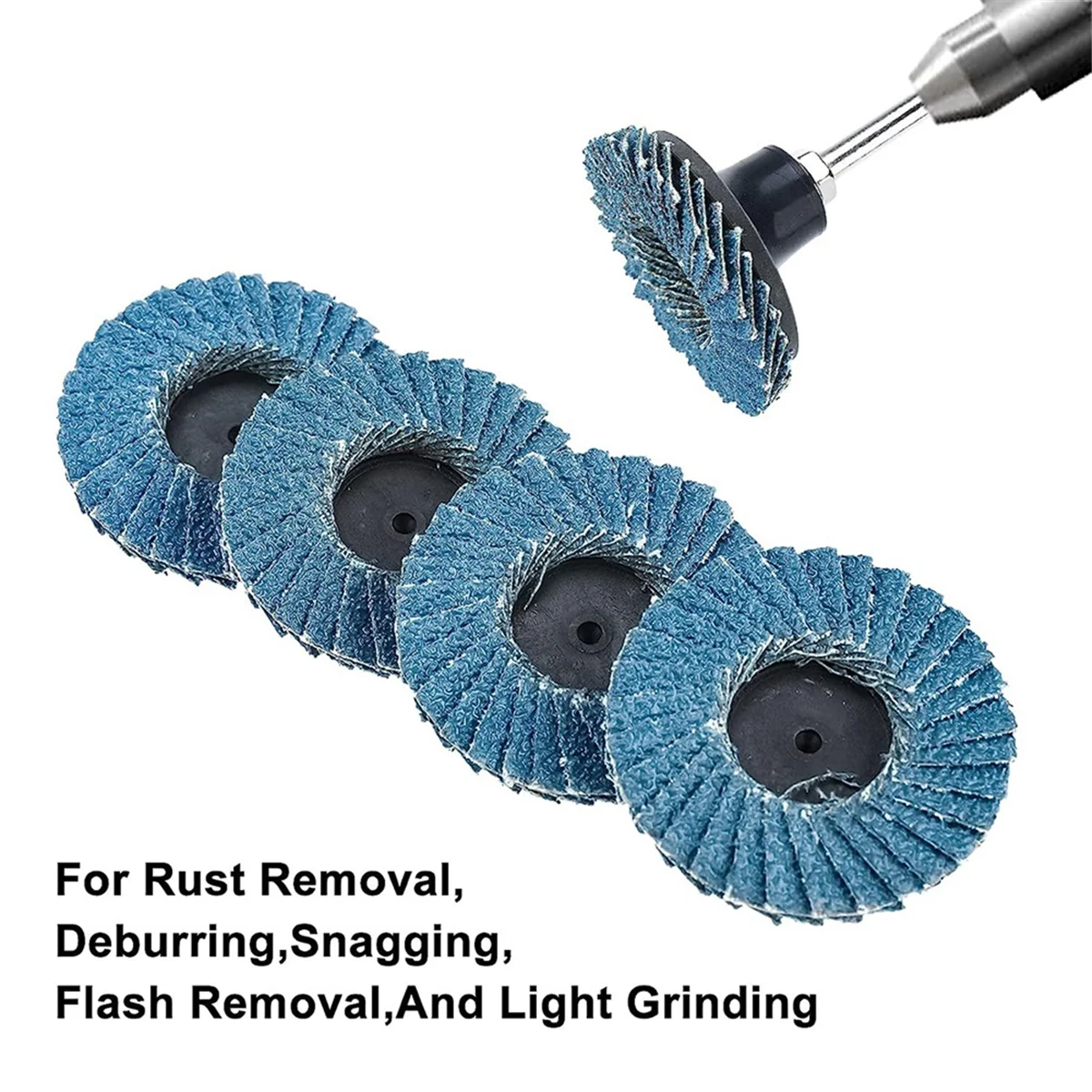 40Pcs 2 in Roll Lock Flap Discs with 1/4inch Holder Die Grinder Attachments 40/60/80/120 Grit Grinding Wheels