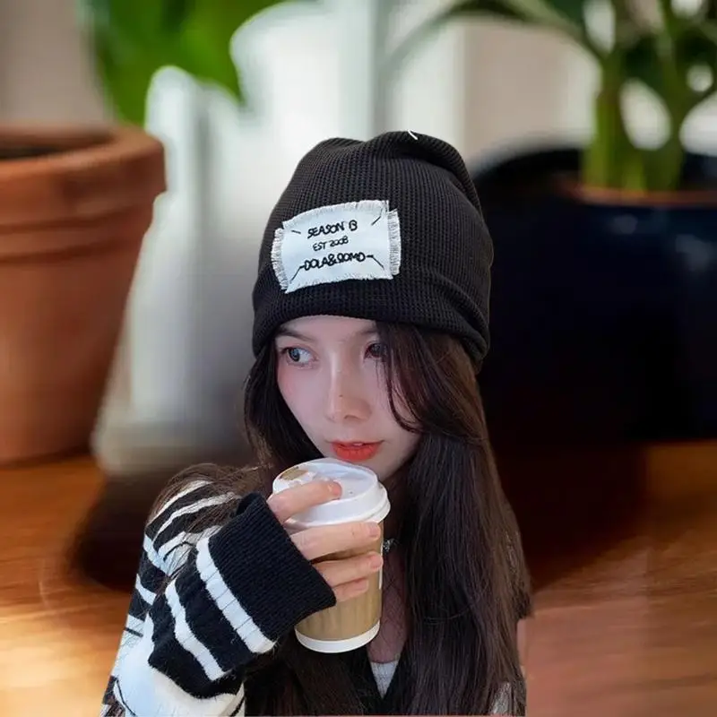캐주얼 따뜻한 얇은 니트 모자 귀여운 야외 방한 모자 귀 보호 따뜻한 스택 모자 남녀 공용