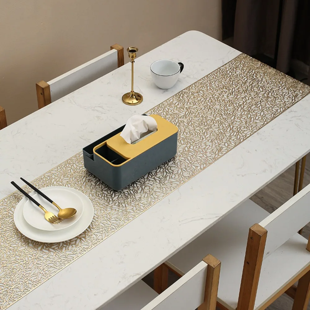 

Новинка, прямоугольная полая настольная дорожка из ПВХ, оригинальная фототкань, водонепроницаемая Настольная Крышка