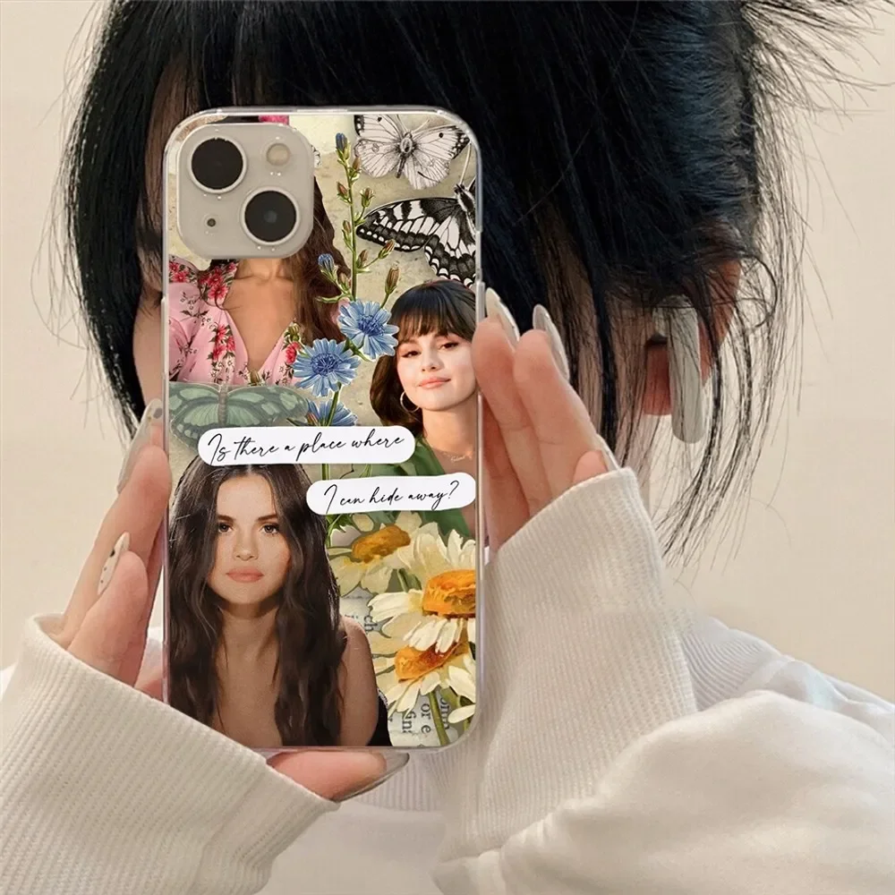 Selena Gomez Phone Case For Iphone 15 11 13 14 Pro Max 7 8 Plus X Xr Xs Max Se2020 12mini Transparent Cover