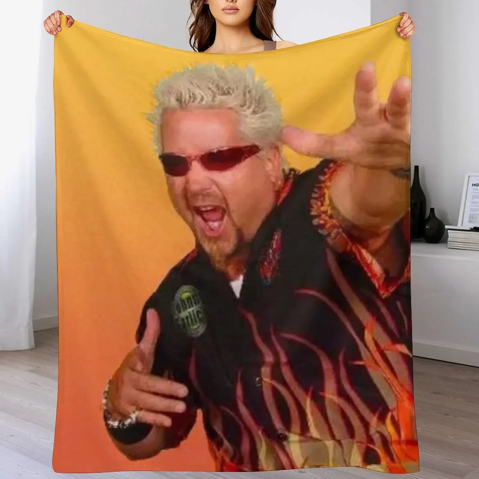

guy fieri Throw Blanket Heavy Bed Fashionable bed plaid anime Blankets