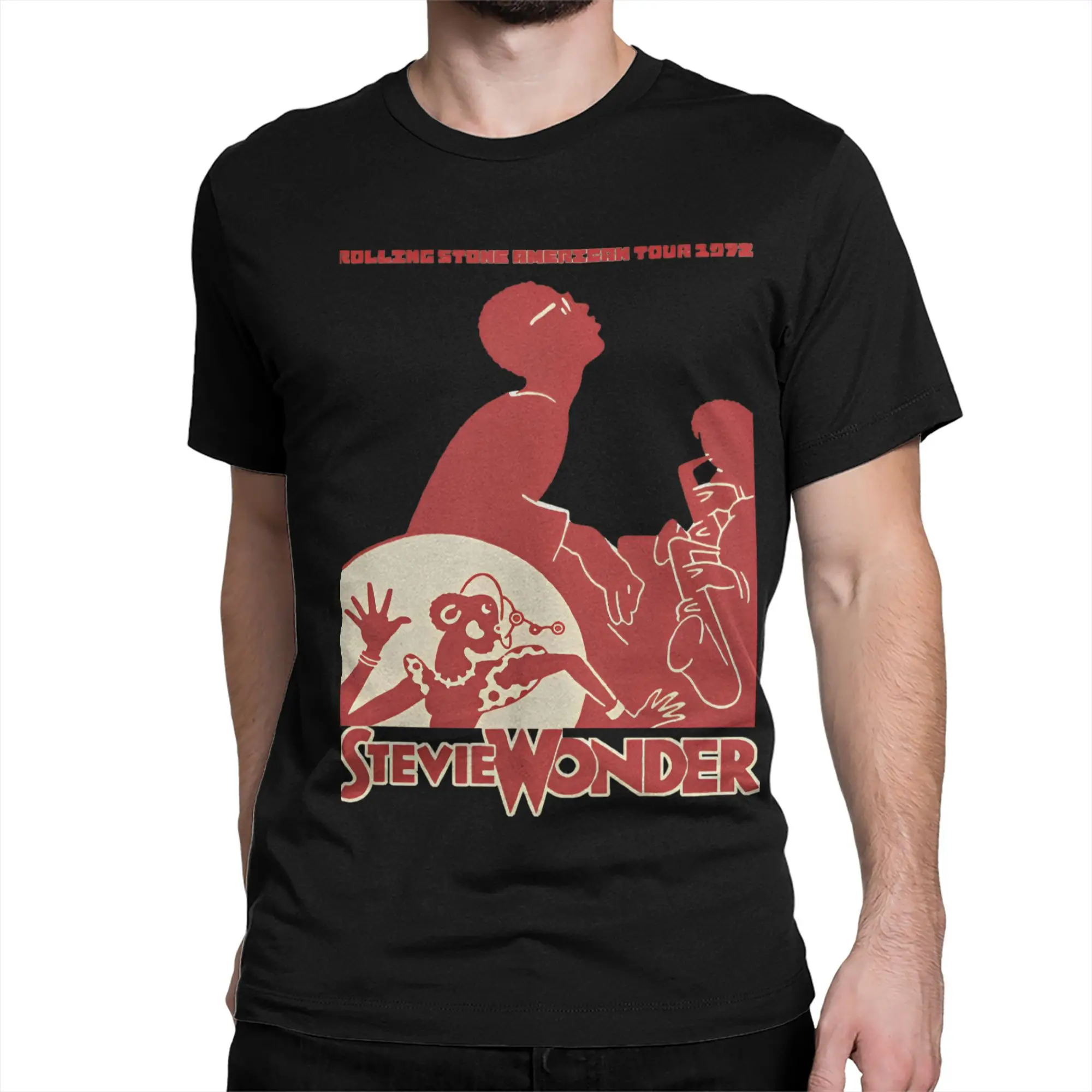 Men's 2025 Hot Summer Sale STEVIE WONDER T Shirt  Pure Cotton Clothing Novelty Short Sleeve O Neck Tees Summer T-Shirt