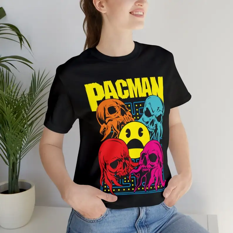 Vintage Arcade Game Shirt - Classic Retro Design with Gaming Icons - Perfect for Gamers & Nostalgia Lovers