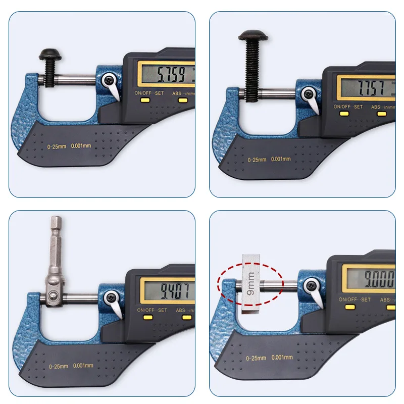 0-25mm 0.001mm Steel Electronic Outside Digital Micrometer Screw Large LCD Screen Digital Vernier Micrometer Caliper Gauge