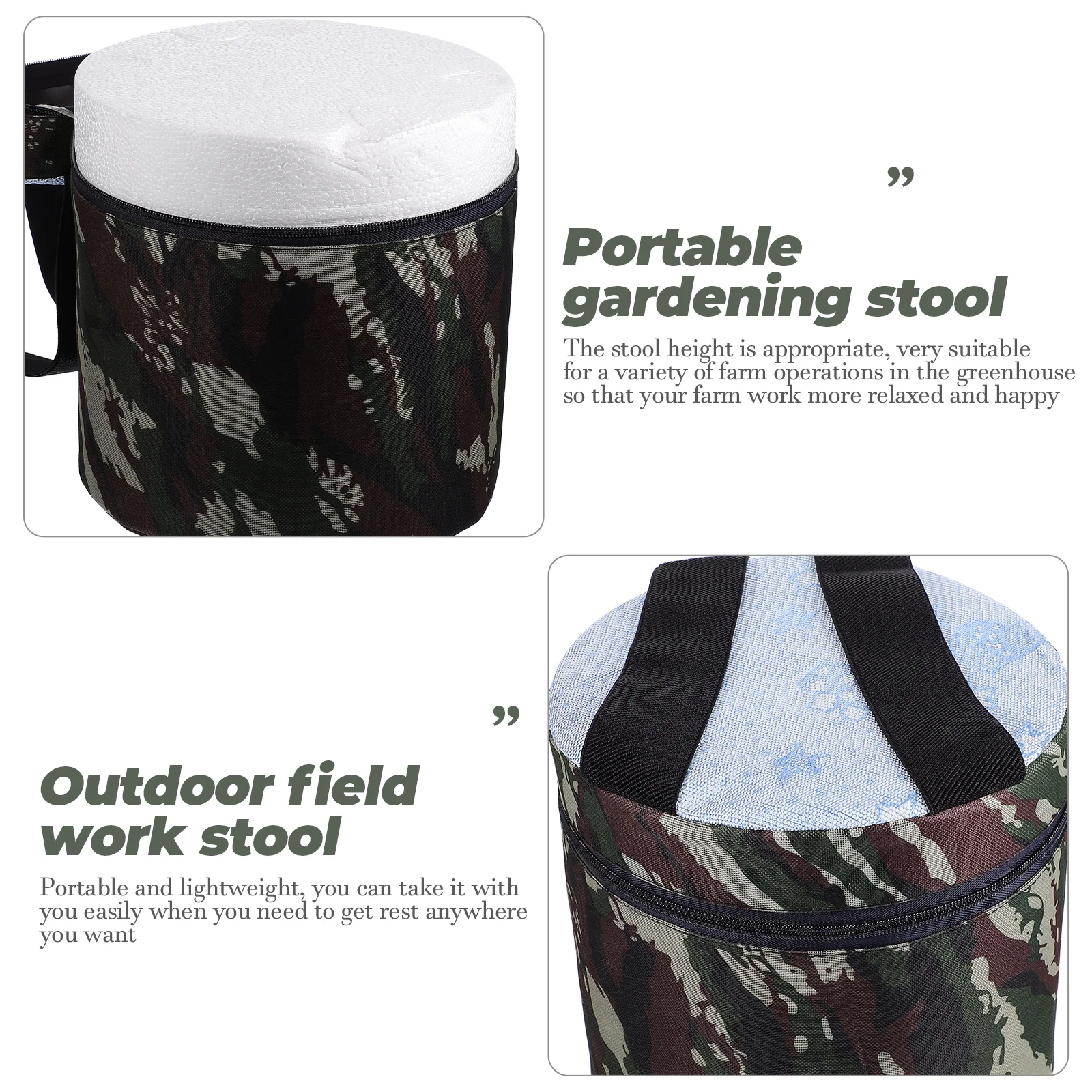 

Agricultural Foam Stool Foldable Portable Camping Seat Lightweight Plastic Chair for Garden Farm Outdoor Travel Fishing Picnic