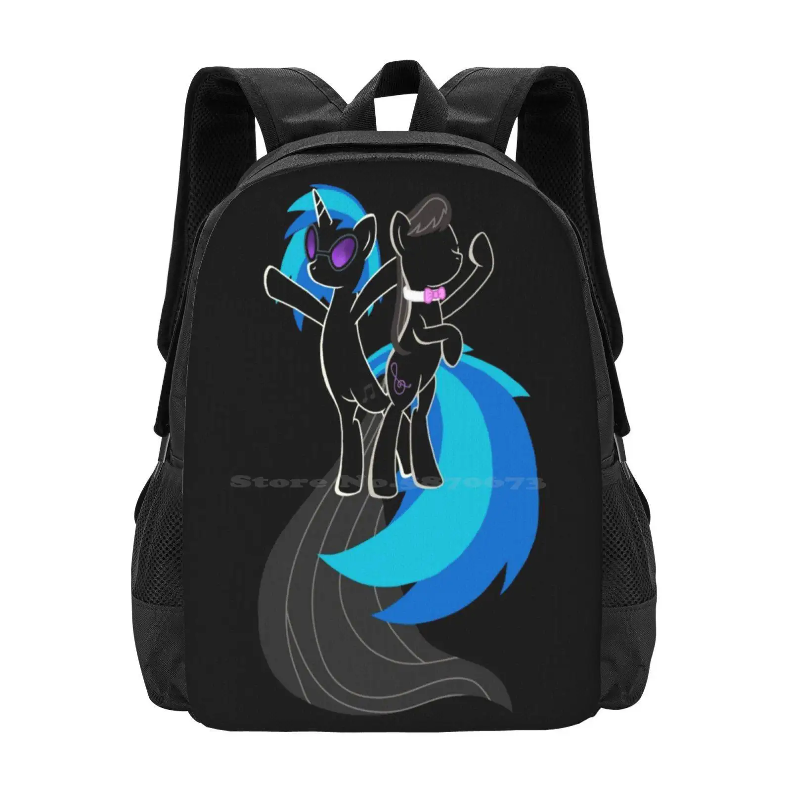 Minimalist Vinyl Scratch And Octavia Melody Hot Sale Schoolbag Backpack Fashion Bags My Little Friendship Is Magic Vinyl